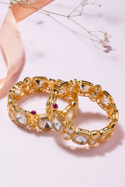 Polki and diamond embellished kadas