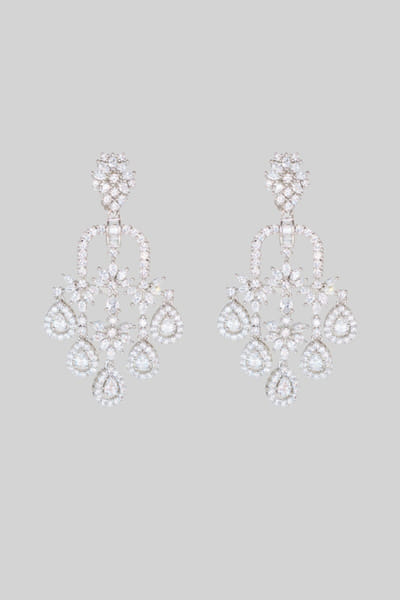 White American diamond embellished danglers