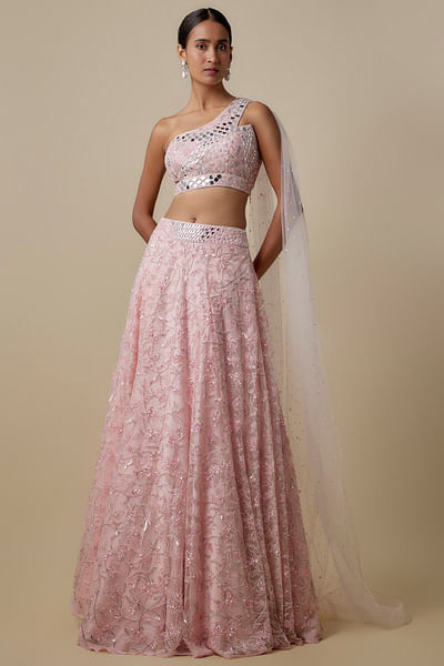 Baby pink embroidered lehenga set