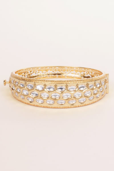 Gold kundan polki bangles