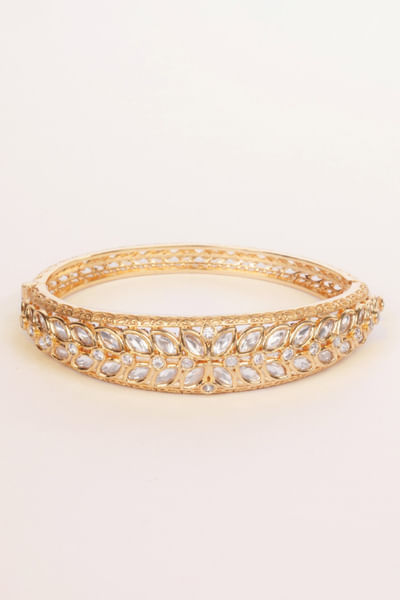 Gold kundan bangles