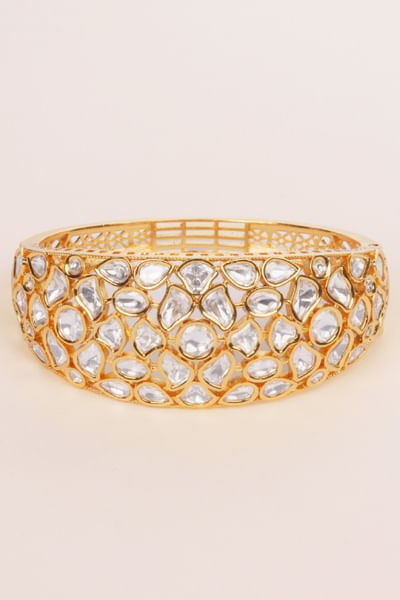 Gold polki embellished bangles