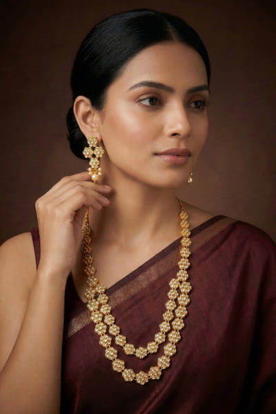 Zevar By Geeta Gold-jadau necklace set ZEVAJUN26D146026