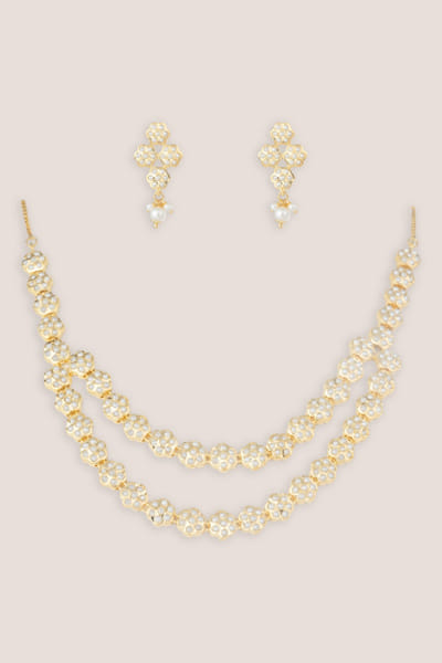 Zevar By Geeta Gold-jadau necklace set ZEVAJUN26D146026