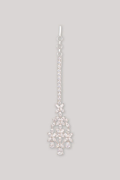 White diamond maang tikka