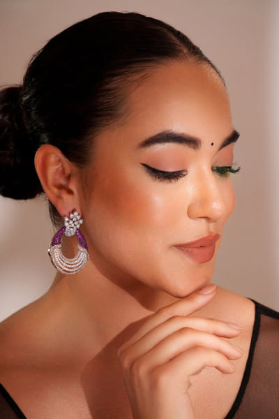 Purple diamond earrings