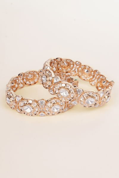 Gold kundan and polki bangles
