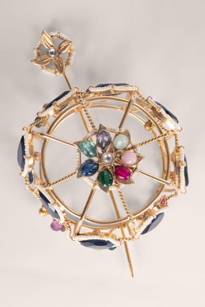 Zevar By Geeta Multicolour kundan polki hair-bun cage ZEVAJUN26D246389