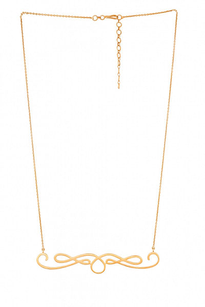 Gold plated curvy pendant and necklace