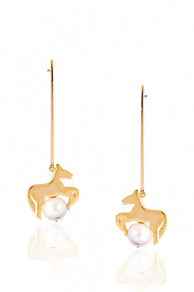 Gold plated carousel earrings