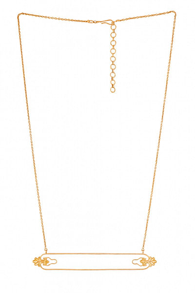 Gold plated necklace and frame pendant