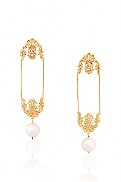 Gold plated frame earrings