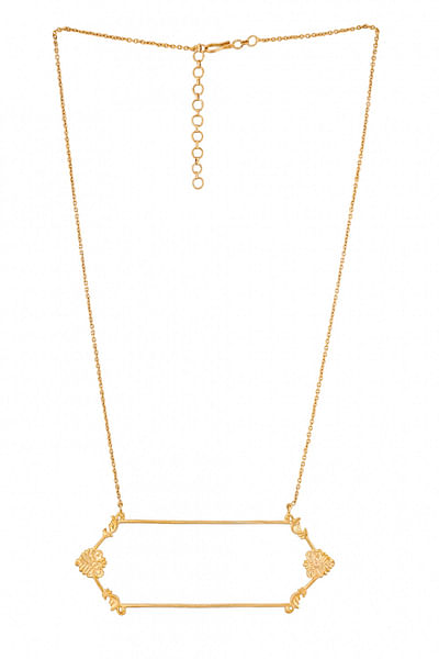 Gold plated frame pendant and necklace