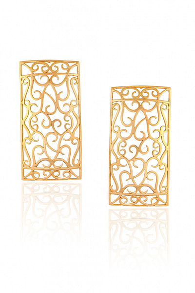 Gold plated filigree earrings