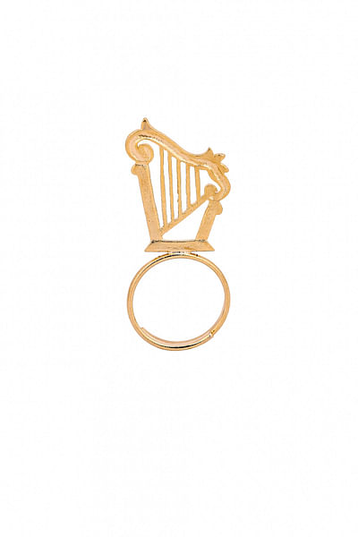 Gold plated harp ring