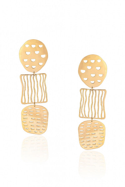 Gold plated cutwork earrings