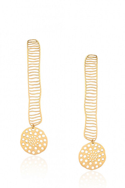Gold plated irregular drop earrings