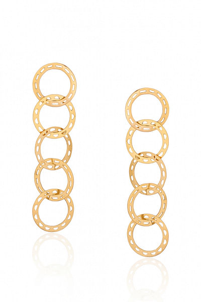 Gold plated disk earrings