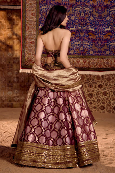 Nitika Bali Maroon embroidered lehenga set NITIAUG26D152277