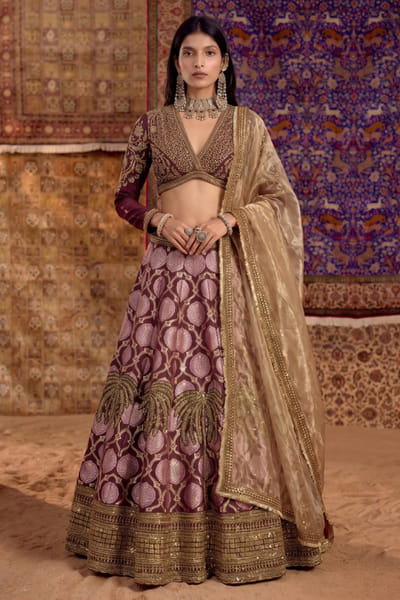 Nitika Bali Maroon embroidered blouse NITIAUG26D152278