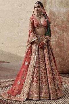 Buy Red printed lehenga set by Sabyasachi at Aashni and Co