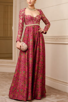 TARUN TAHILIANI シルク トップス Buy Tarun Tahiliani Soft Silk Dupion & Sheer Silk Kurtas